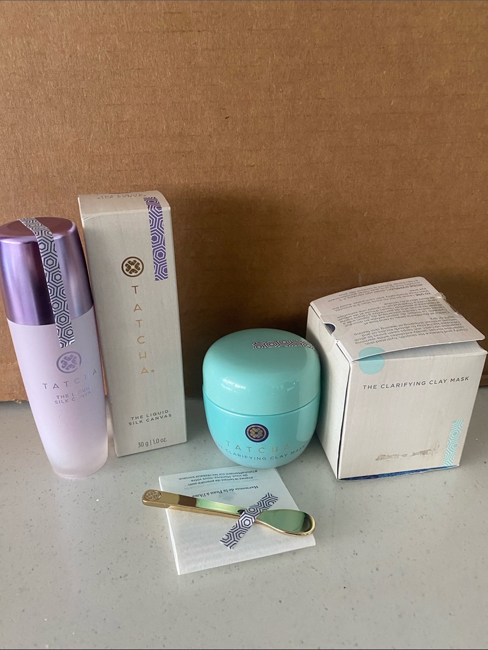2 Items Tatcha Full Size Clarifying Clay Mask & Liquid Silk Canvas Duo —